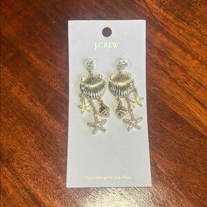 J. Crew Gold Seashell and Starfish Earrings